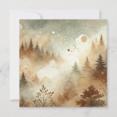 Afdrukbare Autumnal Waterverf Forest Scrapbook Kaart (Voorkant)