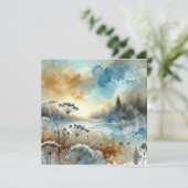 Afdrukbare Autumnal Waterverf Morning Scrapbook Kaart (Staand voorkant)