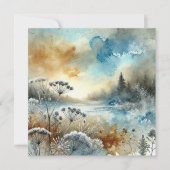 Afdrukbare Autumnal Waterverf Morning Scrapbook Kaart (Voorkant)