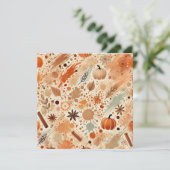 Afdrukbare Autumnal Waterverf Pompoenen Scrapbook Kaart (Staand voorkant)