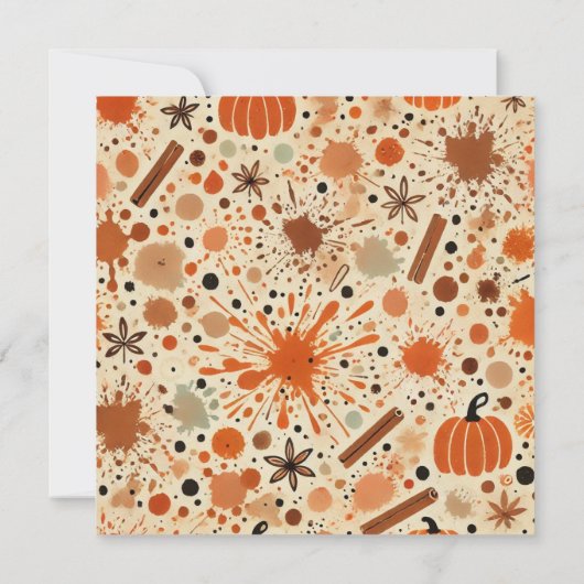 Afdrukbare Autumnal Waterverf Pompoenen Scrapbook Kaart (Achterkant)