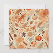 Afdrukbare Autumnal Waterverf Pompoenen Scrapbook Kaart (Voorkant)