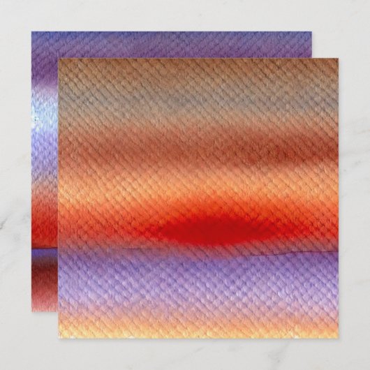 Afdrukbare Autumnal Waterverf Sunset Scrapbook Kaart (Voorkant / Achterkant)