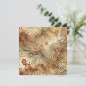 Afdrukbare Autumnal Waterverf Wood Grain Scrapbook Kaart (Staand voorkant)