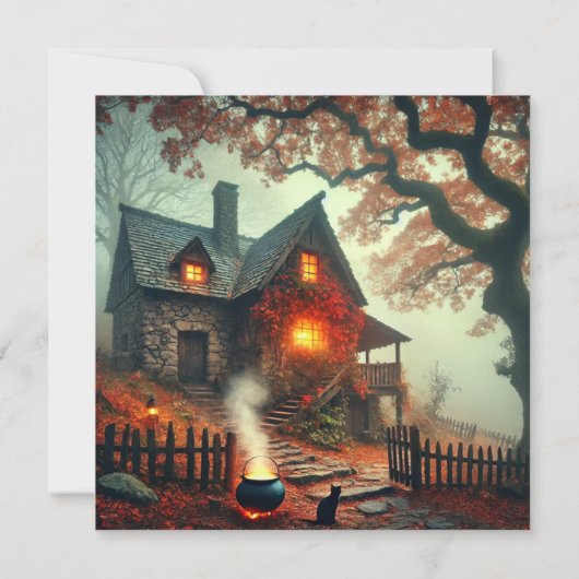 Afdrukbare Autumnal Whimsigoth Cottage Scrapbook Kaart (Achterkant)