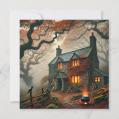 Afdrukbare Autumnal Whimsigoth Cottage Scrapbook Kaart (Voorkant)