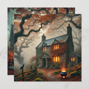 Afdrukbare Autumnal Whimsigoth Cottage Scrapbook Kaart