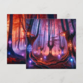 Afdrukbare Autumnal Whimsigoth Forest Scrapbook Kaart (Voorkant / Achterkant)