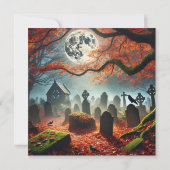 Afdrukbare Autumnal Whimsigoth Graveyard Scrapbook Kaart (Achterkant)