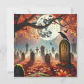 Afdrukbare Autumnal Whimsigoth Graveyard Scrapbook Kaart (Voorkant)