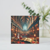 Afdrukbare Autumnal Whimsigoth Library Scrapbook Kaart (Staand voorkant)