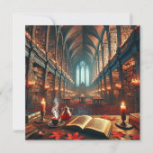 Afdrukbare Autumnal Whimsigoth Library Scrapbook Kaart (Voorkant)