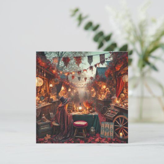 Afdrukbare Autumnal Whimsigoth Market Scrapbook Kaart (Staand voorkant)