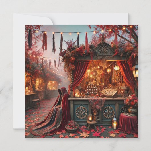 Afdrukbare Autumnal Whimsigoth Market Scrapbook Kaart (Achterkant)