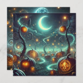 Afdrukbare Autumnal Whimsigoth Pumpkins Scrapbook Kaart (Voorkant / Achterkant)