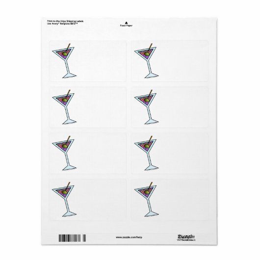 , afdrukbare Avery MARTINI-ETIKETTERS Etiket (Full Sheet)