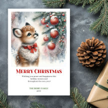 Afdrukbare babyree Kerstscène Aquarel 