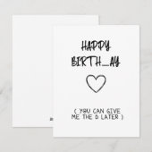 Afdrukbare Bday Kaart voor Husband Boyfriend (Voorkant / Achterkant)