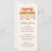 Afdrukbare bessen en klokken Holiday Menu Kaart (Voorkant)