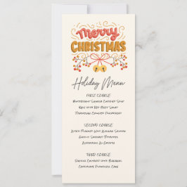 Afdrukbare bessen en klokken Holiday Menu Kaart