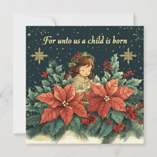 Afdrukbare Bijbel Verse Kerst Kind Scrapbook Kaart (Voorkant)