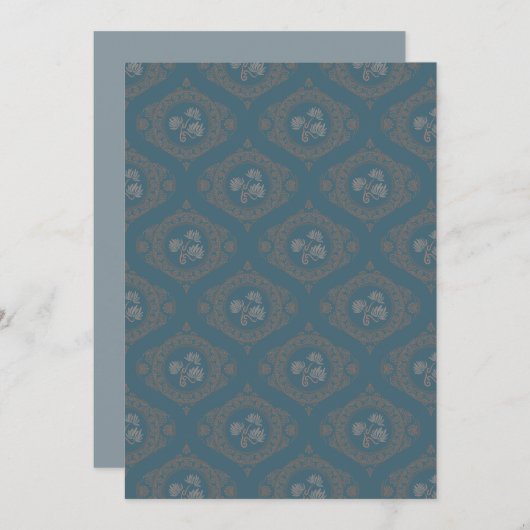 Afdrukbare Blauwgroen wandtapijt Rococo Mandala Og Kaart (Voorkant / Achterkant)