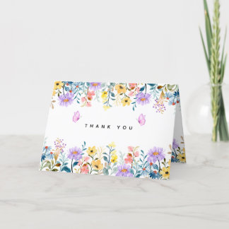 Afdrukbare Bloemen Dank u kaart Instant Download