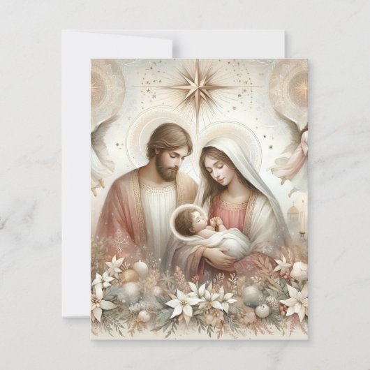 Afdrukbare Bloemen Waterverf Geboorte Cardstock Kaart (Voorkant)