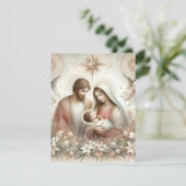 Afdrukbare Bloemen Waterverf Geboorte Cardstock Kaart (Staand voorkant)