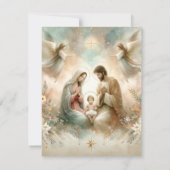 Afdrukbare Bloemen Waterverf Geboorte Cardstock Kaart (Achterkant)