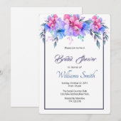 Afdrukbare bloemrijke bruiloftsdouche kaart (Voorkant / Achterkant)