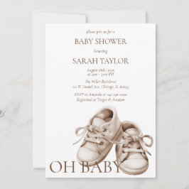 Afdrukbare Boho Booties Baby shower Sjabloon Kaart