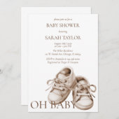 Afdrukbare Boho Booties Baby shower Sjabloon Kaart (Voorkant / Achterkant)