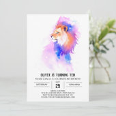 Afdrukbare Boho Lion Verjaardag Kaart (Staand voorkant)