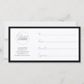 Afdrukbare cadeaukaart sjabloon gemakkelijk aan te (Achterkant)