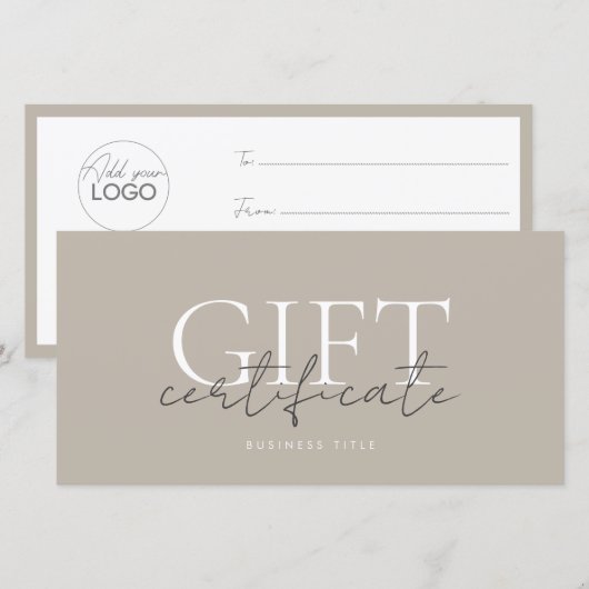 Afdrukbare cadeaukaart sjabloon gemakkelijk aan te (Voorkant / Achterkant)