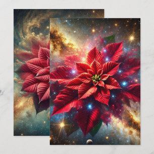 Afdrukbare Celestial Poinsettia Floral Scrapbookin Kaart