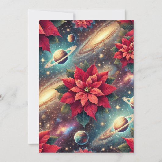 Afdrukbare Celestial Poinsettia Pattern Scrapbook Kaart (Voorkant)