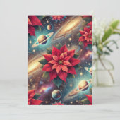 Afdrukbare Celestial Poinsettia Pattern Scrapbook Kaart (Staand voorkant)