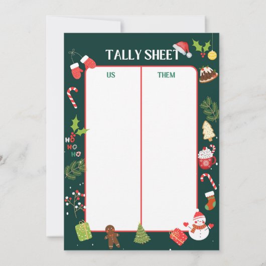 Afdrukbare Christmas Bunco Score Kaarten Bladen (Achterkant)