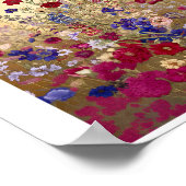 Afdrukbare Cool Fantasy Bloemen Gouden Achtergrond Poster (Hoek)