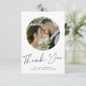 Afdrukbare digitale 2 foto bruiloft bedankkaart kaart (Staand voorkant)