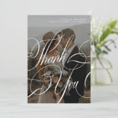 Afdrukbare digitale foto bruiloft bedankkaart kaart (Staand voorkant)