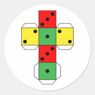 Afdrukbare doekje   Trekgetal   Levendige kleur Ronde Sticker