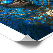 Afdrukbare donkere huid kale vrouw faux mozaïek 06 poster (Hoek)