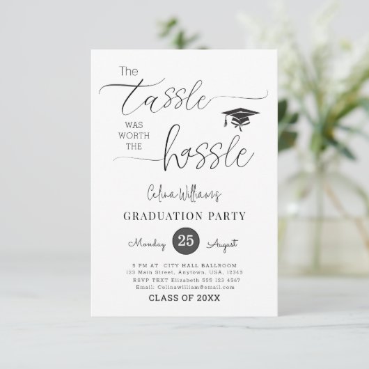 Afdrukbare download afstudeerfeest kaart (Staand voorkant)