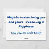 Afdrukbare, downloadbare Sneeuwmannenfamilie. Snee Feestdagenkaart (Achterkant)