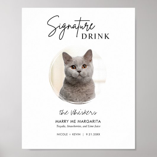 Afdrukbare Drink voor weduwschap met katten Poster (Voorkant)