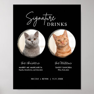 Afdrukbare Drink voor weduwschap met katten Poster