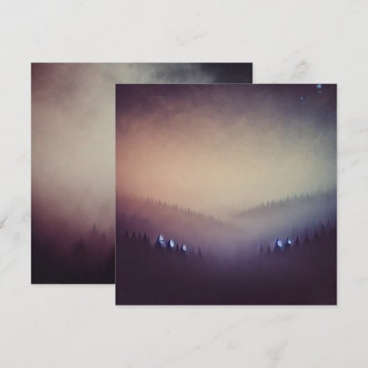 Afdrukbare Dusky Morning Autumnal Ombre Scrapbook Kaart (Voorkant / Achterkant)